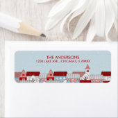 Étiquette Village de Noël Adresse de retour (En situation)