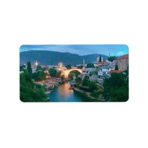 Étiquette Ville de Mostar - Bosnie-Herzégovine