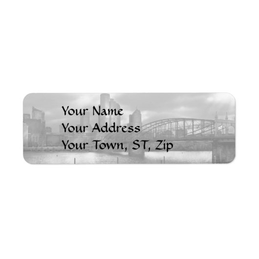 Étiquette Ville - Pittsburgh, PA - Pont Smithfield BW (Devant)