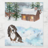 Étiquette Vin Basset Hound (Tri) (Étiquettes simples)