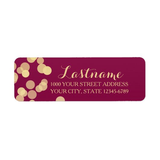 Étiquette Vin Berry et étincelle d'or (Devant)