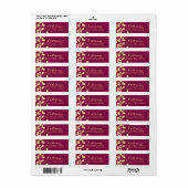 Étiquette Vin Berry et étincelle d'or (Feuille entière)