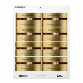 Étiquette Vin de mariage brun et or au chocolat (Feuille entière)