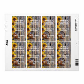 Étiquette Vin floral rustique western cowboy (Feuille entière)