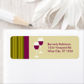 Étiquette Vin Lunettes Adresse de retour Label (En situation)