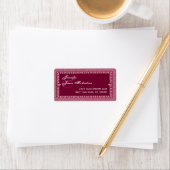 Étiquette Vin Rouge Art Déco Mariage frontalier (En situation)