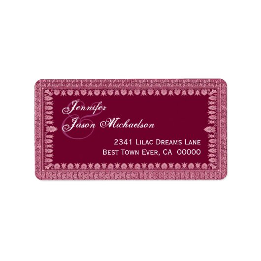 Étiquette Vin Rouge Art Déco Mariage frontalier (Devant)