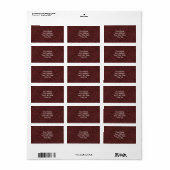 Étiquette Vin rouge Cork Look Grain (Feuille entière)