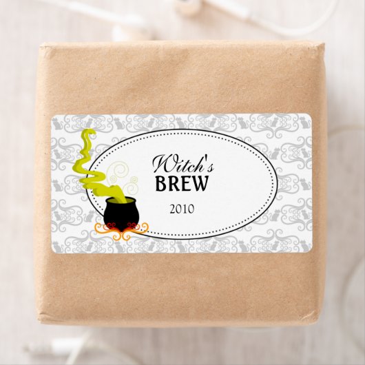 Étiquette Vin rouge d'Halloween / Verre (En situation)