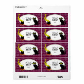 Étiquette Vin rouge Halloween / Verre (Feuille entière)