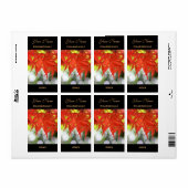 Étiquette Vin Vivid Rouge Automne Feuilles (Feuille entière)