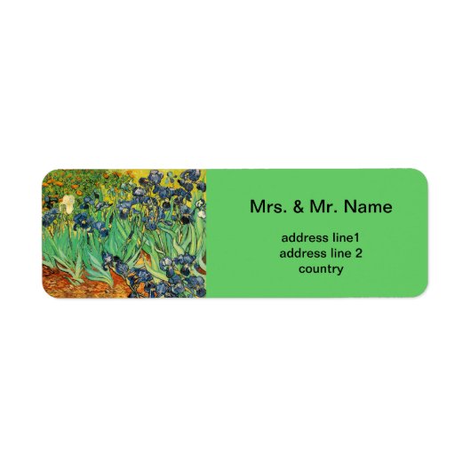 Étiquette Vincent van Gogh (Devant)