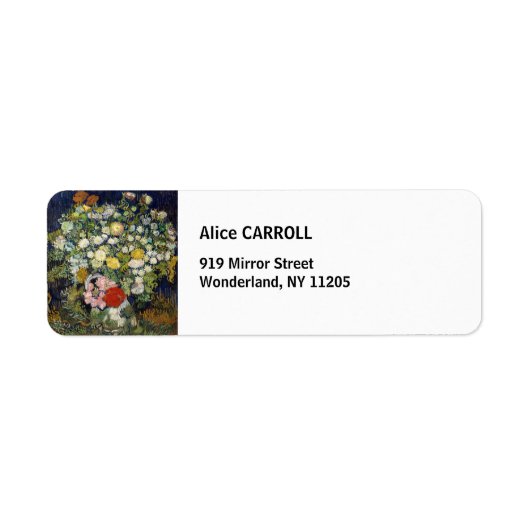 Étiquette Vincent van Gogh - Bouquet de fleurs dans un vase (Devant)