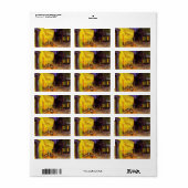 Étiquette Vincent Van Gogh Café Terrasse Au Night Fine Art (Feuille entière)