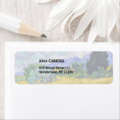 Étiquette Vincent Van Gogh - Champ de blé avec cyprès (En situation)