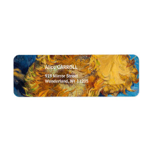 Étiquette Vincent van Gogh - Deux Tournesols Coupés