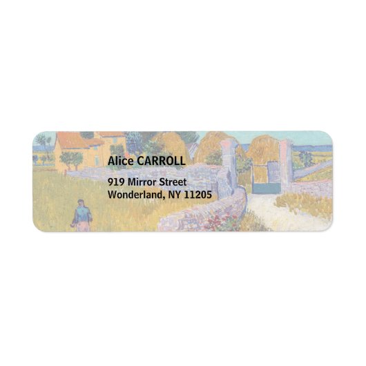 Étiquette Vincent van Gogh - Ferme en Provence (Devant)