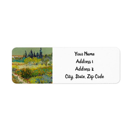 Étiquette Vincent Van Gogh Garden (Devant)