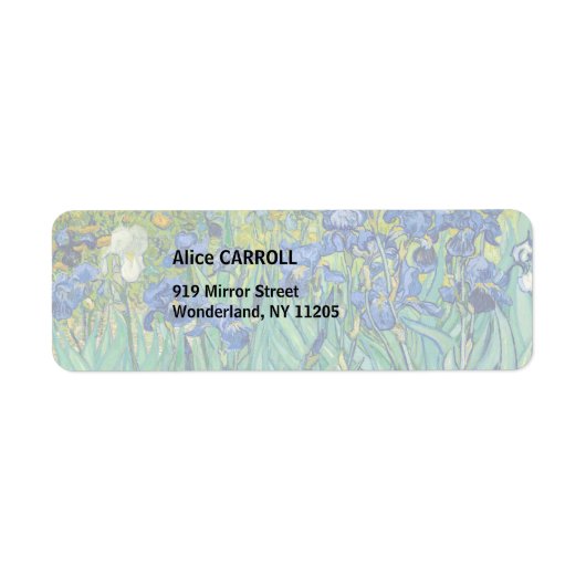 Étiquette Vincent Van Gogh - Irises (Devant)