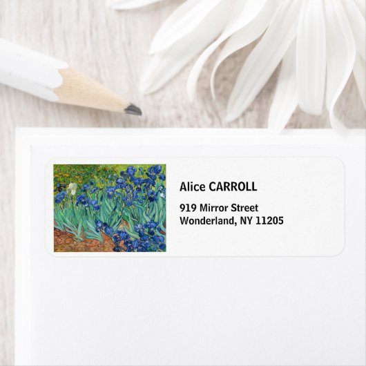 Étiquette Vincent Van Gogh - Irises (En situation)