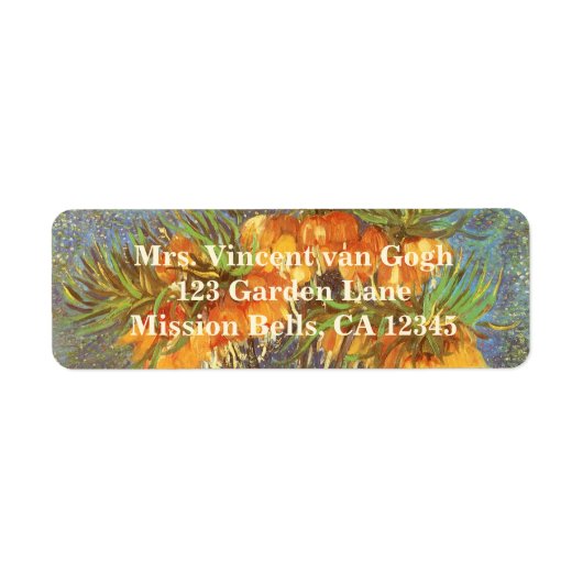 Étiquette Vincent van Gogh - Les amitiés dans un vase en cui (Devant)