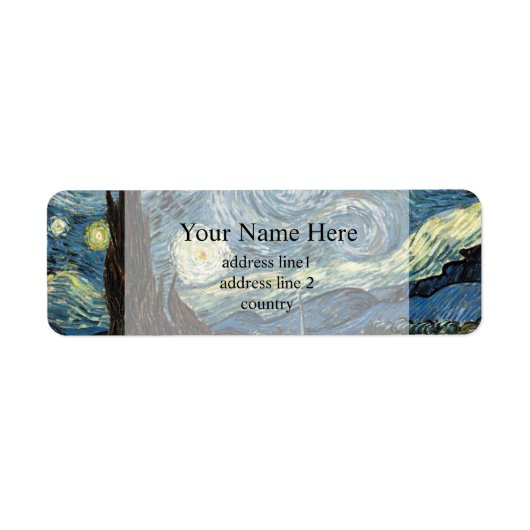 Étiquette Vincent van Gogh, Nuit étoilée (Devant)