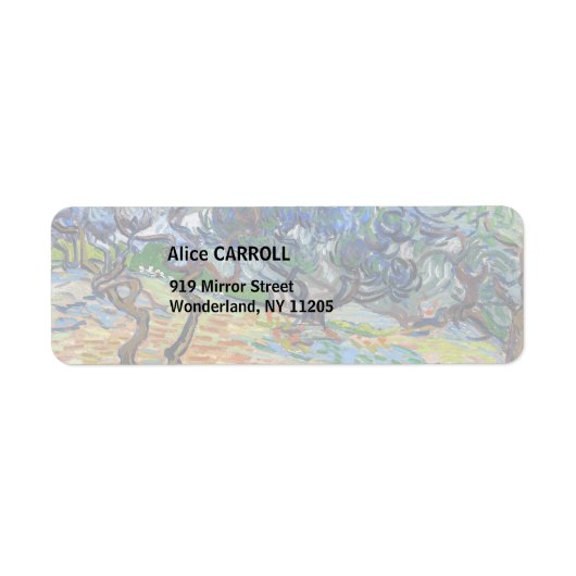 Étiquette Vincent van Gogh - Oliviers : Ciel bleu vif (Devant)
