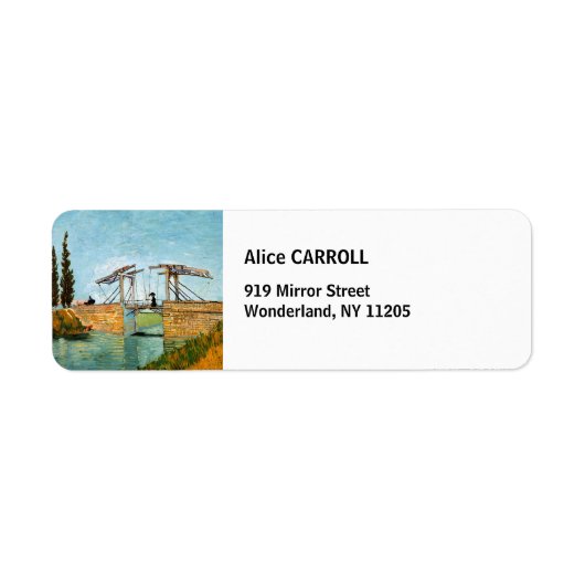 Étiquette Vincent van Gogh - Pont Langlois à Arles #3 (Devant)