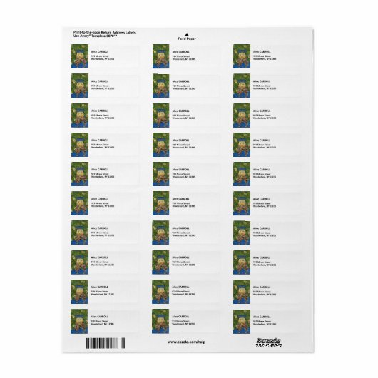 Étiquette Vincent Van Gogh - Postman Joseph Roulin (Feuille entière)