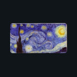 Étiquette Vincent Van Gogh Starry Nuit Vintage Art<br><div class="desc">Vincent van Gogh Starry Night Art Peinture Starry Night est un tableau de l'artiste post-impressionniste néerlandais Vincent van Gogh. Le ciel bleu de la nuit est rempli de nuages tourbillonnants, d'étoiles et d'une lune brillante croissant. La Nuit étoilée est la seule nocturne de la série de vues depuis la fenêtre...</div>