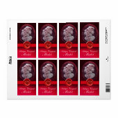 ÉTIQUETTE VINS ANCIENS ET GRAPES SCEAU DE CIRE ROUGE (Feuille entière)