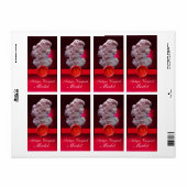 ÉTIQUETTE VINS ANCIENS ET GRAPES SCEAU DE CIRE ROUGE (Feuille entière)