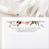 Étiquette Vins d'or rose et fleurs d'automne Élégant (En situation)