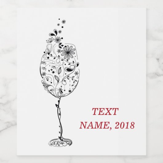 Étiquette VINS - floral (Étiquettes simples)