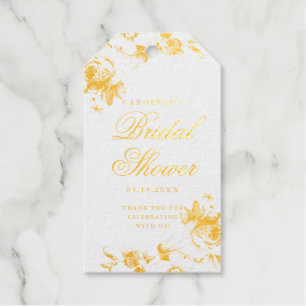Étiquette vintage à motif floral en papier métalli