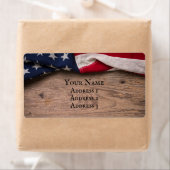 Étiquette Vintage American Flag (En situation)