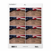 Étiquette Vintage American Flag (Feuille entière)
