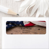 Étiquette Vintage American Flag (En situation)