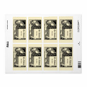 Étiquette Vintage Art Deco Style Ex Libris Template (Feuille entière)