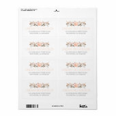 Étiquette Vintage Automne Rustique Bois Jardin Mariage (Feuille entière)