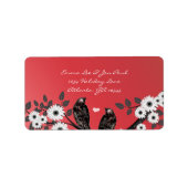 Étiquette Vintage Birds Adresse de Noël (Devant)