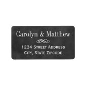 Étiquette Vintage Black Chalkboard Mariage Adresse de retour (Devant)