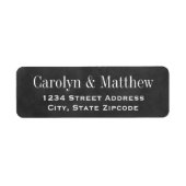 Étiquette Vintage Black Chalkboard Mariage Adresse de retour (Devant)