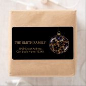 Étiquette Vintage Black Christmas Ball Holiday Retour (En situation)