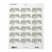 Étiquette Vintage blanc roses et verdure mariage (Feuille entière)