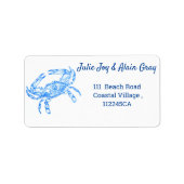 Étiquette Vintage  blue  crab - personalized (Devant)