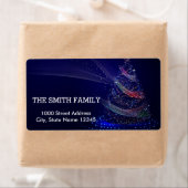 Étiquette Vintage Blue neige Parties scintillant Noël (En situation)