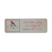 Étiquette Vintage cardinal sur mesure Noël (Devant)