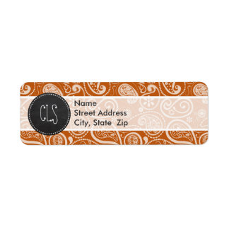 Étiquette Vintage Chalkboard Burange Paisley; Floral