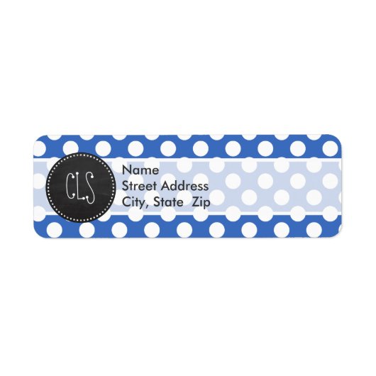 Étiquette Vintage Chalkboard ; Cerulean Blue Pois (Devant)